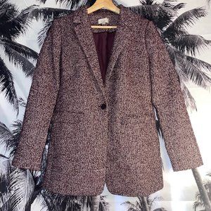 The Loft Thick Wool Business Casual Womens Maroon Suit Jacket Blazer